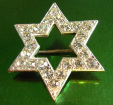 Czech Art Deco Star Brooch with Diamantes