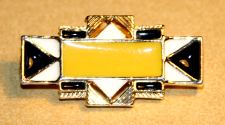 Art Deco Yellow Enamel Look Geometric Brooch