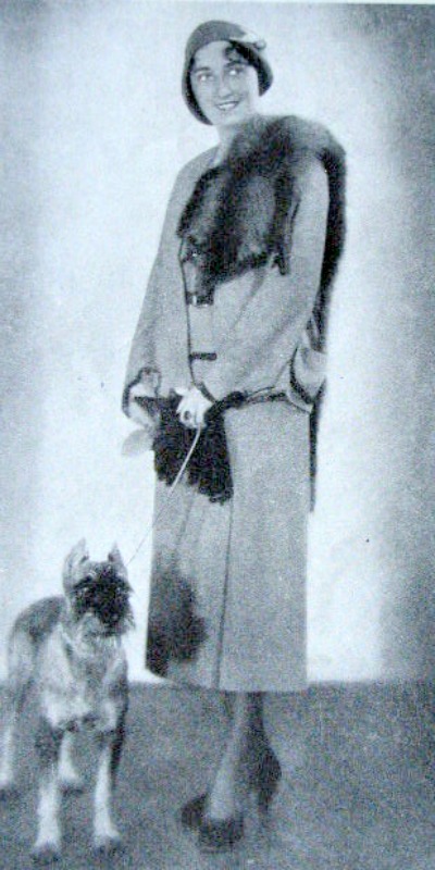 Lady from 1930s with Fox Fur and Dog