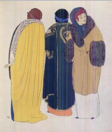 Evening Coats by Paul Poiret, Illustrated by Paul Iribe in Les Robes de Paul Poiret,1908