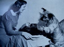 Scottie Dog with Typewriter