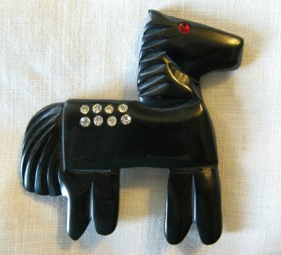 Bakelite Horse Brooch