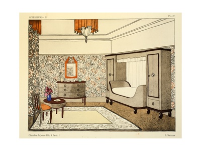 Art Deco Young Girls Bedroom by F. Nathan