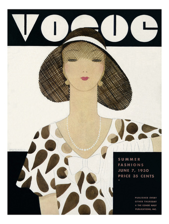 Vogue Cover 1930 Showing Summer Dress and Hat