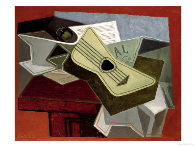 Juan Gris - Guitar and Newspaper 1925