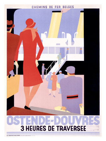 Poster for Ostend-Dover Ferry by Leo Marfurt
