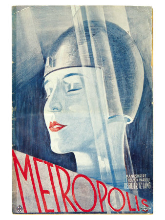 Metropolis Movie Poster - Woman in Helmet - 1926