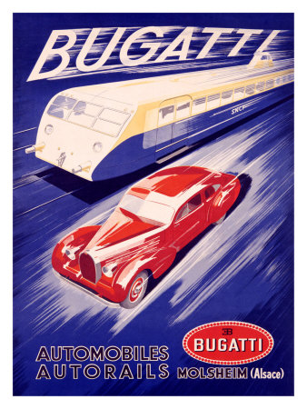 Art Deco Bugatti Poster