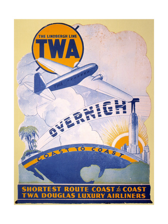 TWA 1934 Airline Poster