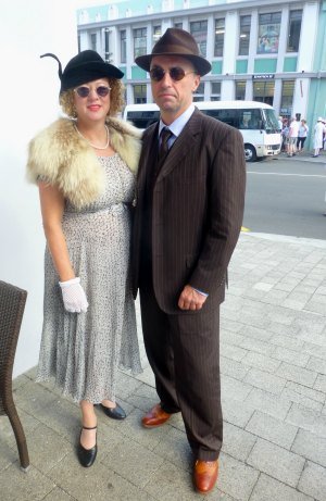 Couple in 1930s Art Deco Costumes