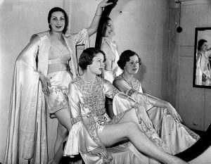 Girls in 1930s lingerie