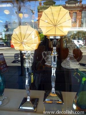 Naked Lady Art Deco Lamps in Shop Window