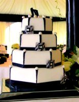 Black and white Art Deco Wedding Cake