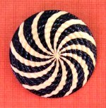 Black and White Celluloid Swirl Button