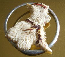 Celluloid Scottie Dog Brooch