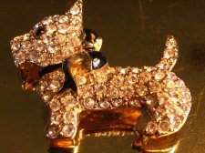 Diamante Scotty Dog Brooch