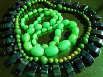 Green Bakelite Necklaces