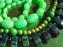 Selection of Green Necklaces probably Catalin