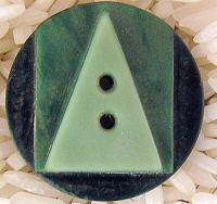 Art Deco Casein Button Green