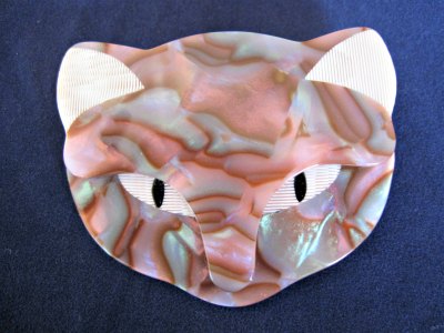 Lea Stein Cat Head Pink