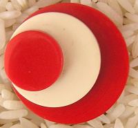 Art Deco Casein Button Red