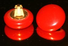 Red Bakelite Clip Ons