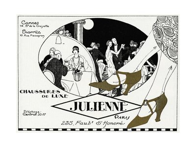 Luxury 1920s Shoes by Julienne - Advertising Print