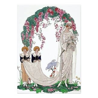 Floral Bridal Arch or Bower with 1920s Bride