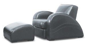 Art Deco black streamlined chair