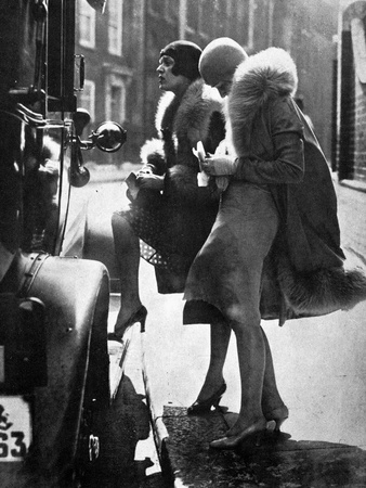 Fashionable Flappers Getting into a Car