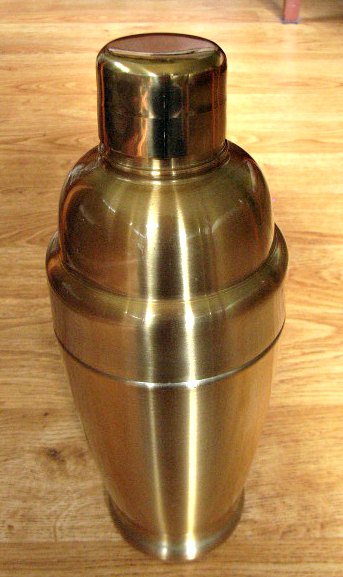 Brass Coloured Art Deco Cocktail Shaker