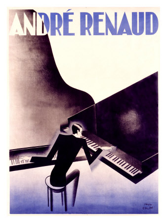 Andre Renaud Poster - Man Playing Two Pianos