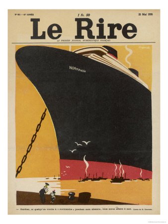 Front cover of Le Rire featuring SS Normandie